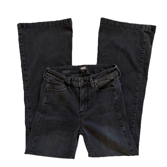Paige Jeans Womens 26 Genevieve Flare Faded Black Stretch Denim Boho Retro - Picture 9 of 9